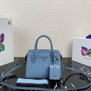 Prada 1BA269 Small Prada Kristen Saffiano bag Blue