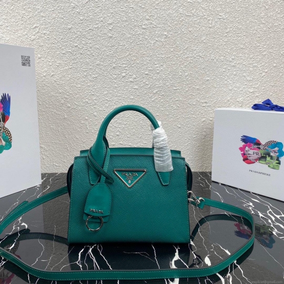 Prada 1BA269 Small Prada Kristen Saffiano bag Green