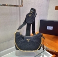 Prada 1BH204 Prada Re-Edition 2005 Raffia Bag in Black