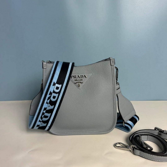 Prada 1BH191 Leather mini shoulder bag Blue