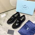 Prada 1D246M Chocolate brushed leather loafers P91182