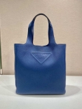 Prada 2VG092 Leather Tote Shoulder Bags Blue