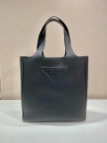 Prada 2VG092 Leather Tote Shoulder Bags Black