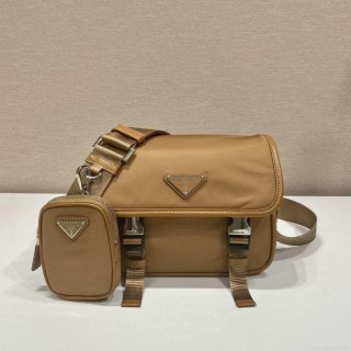 Prada 2VD034 Nylon messenger bag shoulder bag Tan