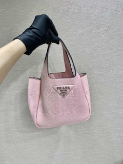 Prada 1BG335 Tote Leather Bucket Handbag Pink