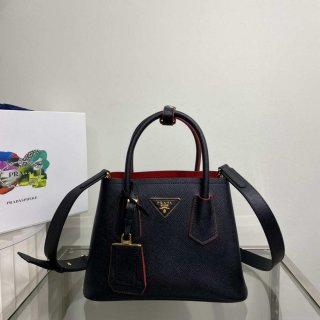 Prada 1BG443 Prada Double Saffiano leather mini bag Black