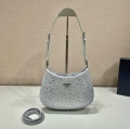 Prada 1BC169 Prada Cleo satin bag with appliqués White