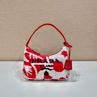 Prada 1NE515 Re-Edition 2000 embroidered drill mini bag Red white