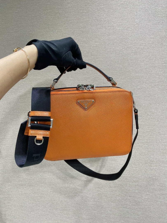 Prada 2VH069 Brique Saffiano leather bag Orange