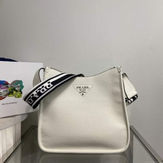 Prada Leather hobo bag 1BC073 white