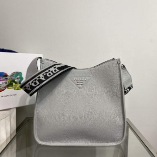 Prada Leather hobo bag 1BC073 Gray