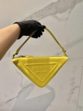 Prada 1NQ043 Triangle leather pouch Yellow