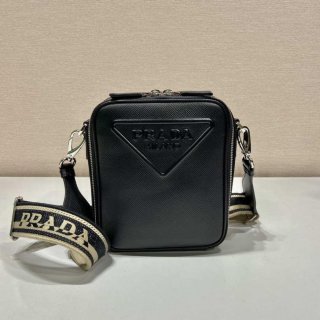 Prada 2VH154 Saffiano leather shoulder bag Black