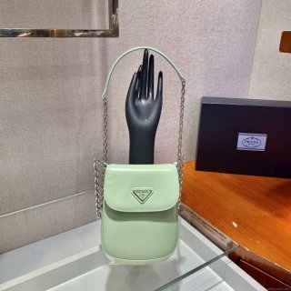 Prada 1BH185 Mini Cleo BRUSHED Leather Green