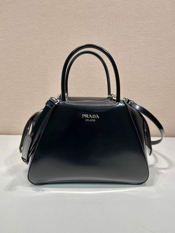 Prada 1BA366 Small brushed leather Prada Supernova handbag Black