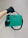 Prada 2VH069 Brique Saffiano leather bag Mango green