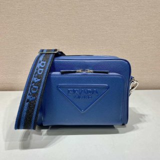 Prada 2VH152 Saffiano leather shoulder bag Blue