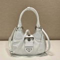 Prada 1BA368 Moon padded patent leather bag White