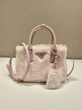 Prada 1BA906 Galleria Triangle Logo Mini Bag Pink Ladies Sheepskin