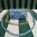 Prada 1BD329 Satin mini-bag with Crystals Blue