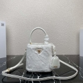 Prada 1BA373 Prada Panier shearling mini-bag White