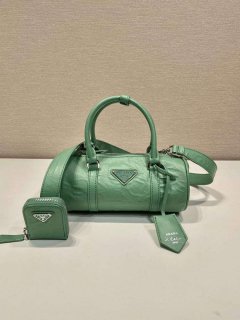 Prada 1BA389 Antique Nappa Leather Handbag Green