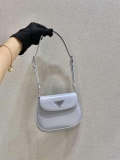 Prada 1BH188 Prada Cleo Brushed Leather Mini Bag Light blue