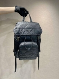 Prada 2VZ135 Re-Nylon Padded Backpack With Hood Black