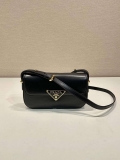 Prada 1BD339 Leather Shoulder Bag Black