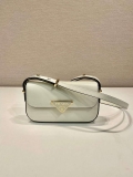 Prada 1BD339 Leather Shoulder Bag White