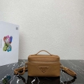 Prada 1BH202 Leather Mini Bag Cognac