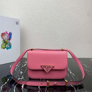 Prada 1BD320 Prada Emblème Saffiano Shoulder Bag Pink