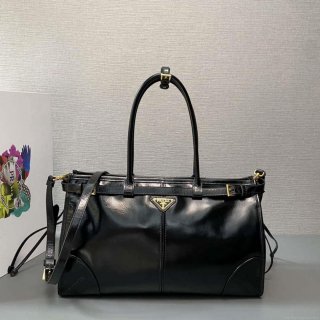 Prada 1BA433 Large Leather Handbag Black