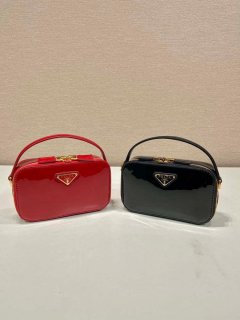 Prada 1BH206 Odette patent leather mini-bag Red