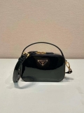 Prada 1BH206 Odette patent leather mini-bag Black