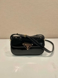 Prada 1BD339 Patent Leather Shoulder Bag Black