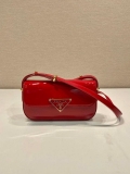 Prada 1BD339 Patent Leather Shoulder Bag Red