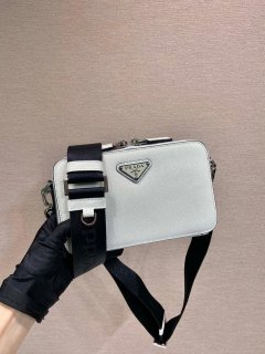 Prada 2VH173 Prada Brique Saffiano leather bag White