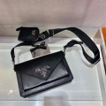 Prada 1BP020 Saffiano leather mini envelope bag Black