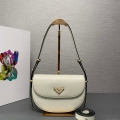 Prada 1BD365 Leather shoulder bag White