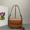 Prada 1BD365 Leather shoulder bag Brown