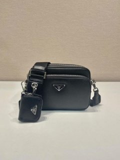 Prada 2VH170 Saffiano leather shoulder bag Black