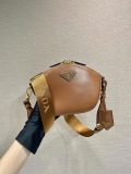 Prada 1BH212 Brown Leather Mini Shoulder Bag