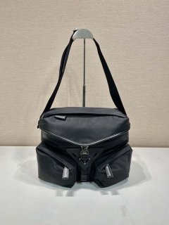 Prada 2VD062 Re-Nylon and leather shoulder bag Black