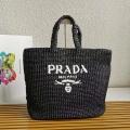 Prada 1BG392 Large Crochet tote bag Black