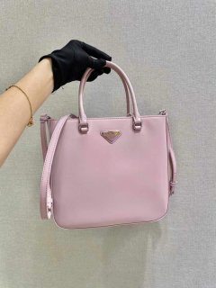 Prada 1BA330 Brushed Leather Tote Bag Pink