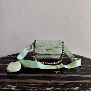 Prada 1BD292 Prada System nappa leather patchwork Bag Green