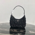 Prada 1NE204 Prada Nylon and Saffiano Leather Mini Bag in Black