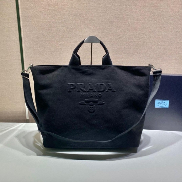 Prada 1BG395 Drill tote Shoulder bag Black