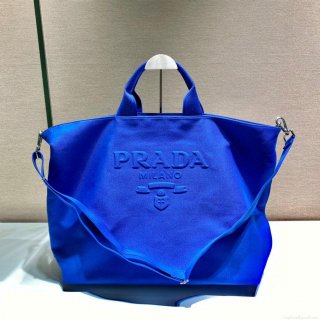 Prada 1BG395 Drill tote Shoulder bag Blue